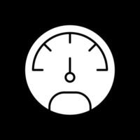 Speedo Meter Glyph Inverted Icon Design vector