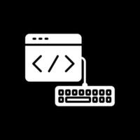 Web Development Glyph Inverted Icon Design vector