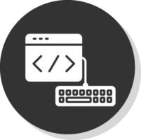 Web Development Glyph Shadow Circle Icon Design vector