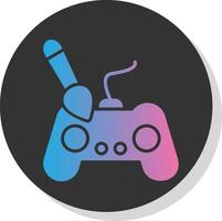 Controller Glyph Shadow Circle Icon Design vector