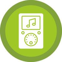 música jugador glifo debido circulo icono diseño vector