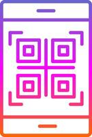 Qr Code Line Circle Sticker Icon vector