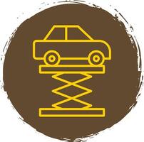 Car Jack Line Circle Sticker Icon vector
