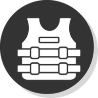 Bullet Proof Jacket Glyph Shadow Circle Icon Design vector