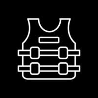 Bullet Proof Jacket Line Inverted Icon Design vector