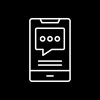 Mobile Talk Line Inverted Icon Design vector