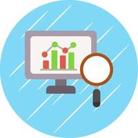 Market Analytics Flat Circle Icon Design vector