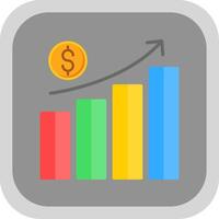 Money Growth Flat round corner Icon Design vector