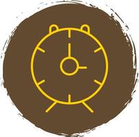 Alarm Clock Line Circle Sticker Icon vector