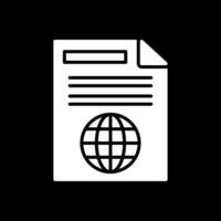 Document Glyph Inverted Icon Design vector