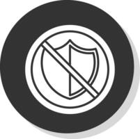 No Security Glyph Shadow Circle Icon Design vector