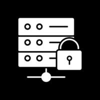 Server Protection Glyph Inverted Icon Design vector
