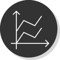 Area Graph Line Shadow Circle Icon Design vector