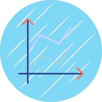Area Graph Flat Circle Icon Design vector
