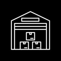 Warehouse Line Inverted Icon Design vector