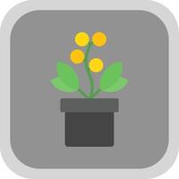 Wattle Flat round corner Icon Design vector