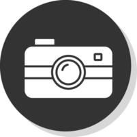 Camera Glyph Shadow Circle Icon Design vector