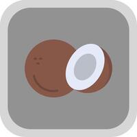 Coconut Flat round corner Icon Design vector