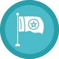 Flag Glyph Due Circle Icon Design vector