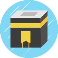 kaaba plano circulo icono diseño vector