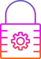 Lock Line Circle Sticker Icon vector