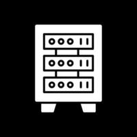 Server Rack Glyph Inverted Icon Design vector