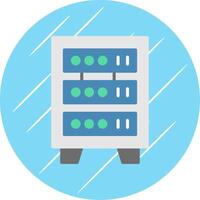 Server Rack Flat Circle Icon Design vector