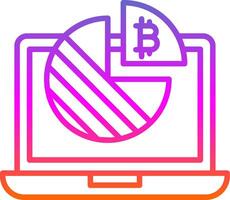 bitcoin grafico línea degradado icono diseño vector