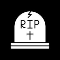 Tomb Glyph Inverted Icon Design vector