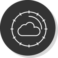 nube informática línea sombra circulo icono diseño vector