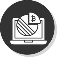 bitcoin grafico glifo sombra circulo icono diseño vector