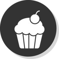 Cupcake Glyph Shadow Circle Icon Design vector