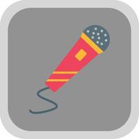 Mic Flat round corner Icon Design vector