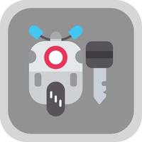 Motorbike Flat round corner Icon Design vector