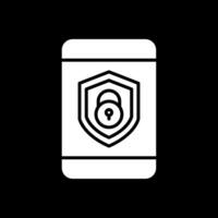 Security mobile Lock Glyph Inverted Icon Design vector