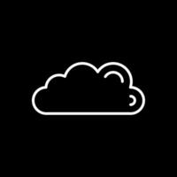 nube línea invertido icono diseño vector