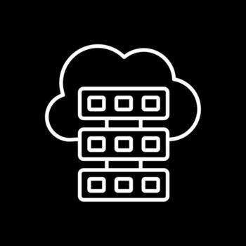 Cloud Computing Line Inverted Icon Design vector