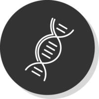 DNA Line Shadow Circle Icon Design vector