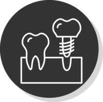 Implants Glyph Due Circle Icon Design vector