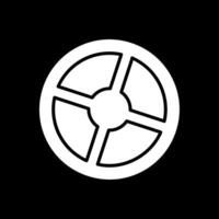 Steering Glyph Inverted Icon Design vector