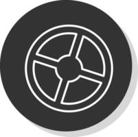 Steering Line Shadow Circle Icon Design vector