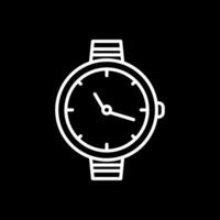 reloj línea invertido icono diseño vector