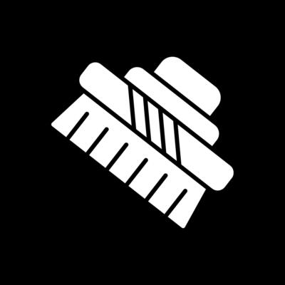 Cleaning Brush Glyph Inverted Icon Design