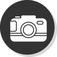 Camera Glyph Shadow Circle Icon Design vector