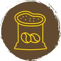 Coffee Beans Line Circle Sticker Icon vector