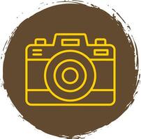 Photo Camera Line Circle Sticker Icon vector