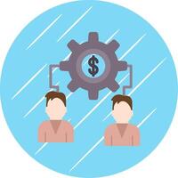 Money Team Connect Flat Circle Icon Design vector