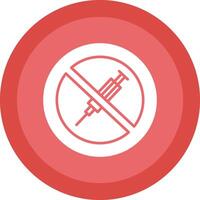 No Needle Glyph Due Circle Icon Design vector