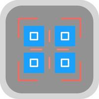 Qr Code Flat round corner Icon Design vector