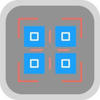 Qr Code Flat round corner Icon Design vector